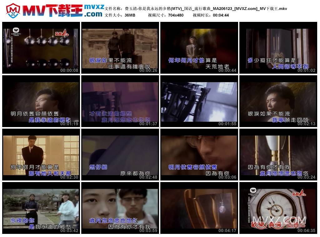 费玉清-你是我永远的乡愁(MTV)_国语_流行歌曲_MA206123